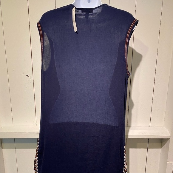 NEW J. Crew Blouse Tank Aztec XS Cotton Blouse Top Navy Southwest Vibe - Picture 7 of 15